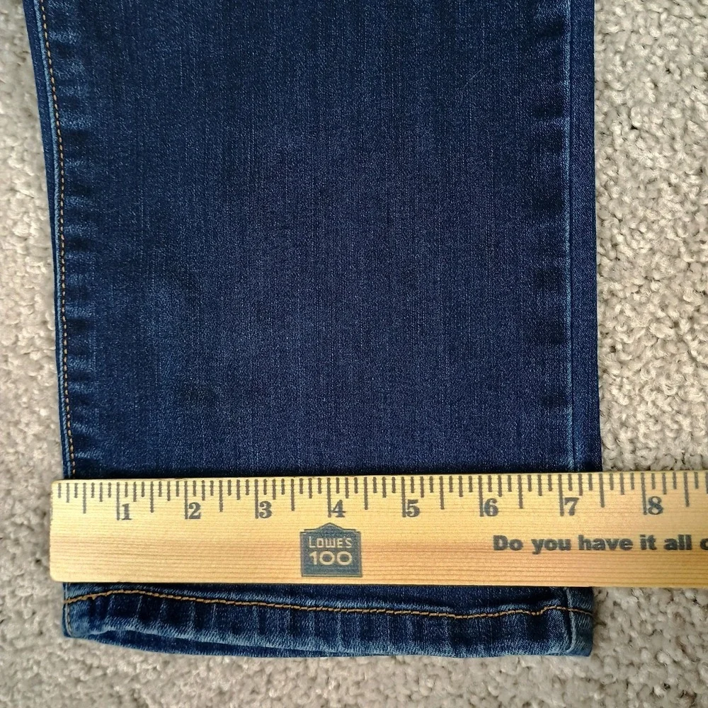 St. John's Bay Women's Size 12 Straight Leg Jeans Blue Denim Stretch Mid Rise